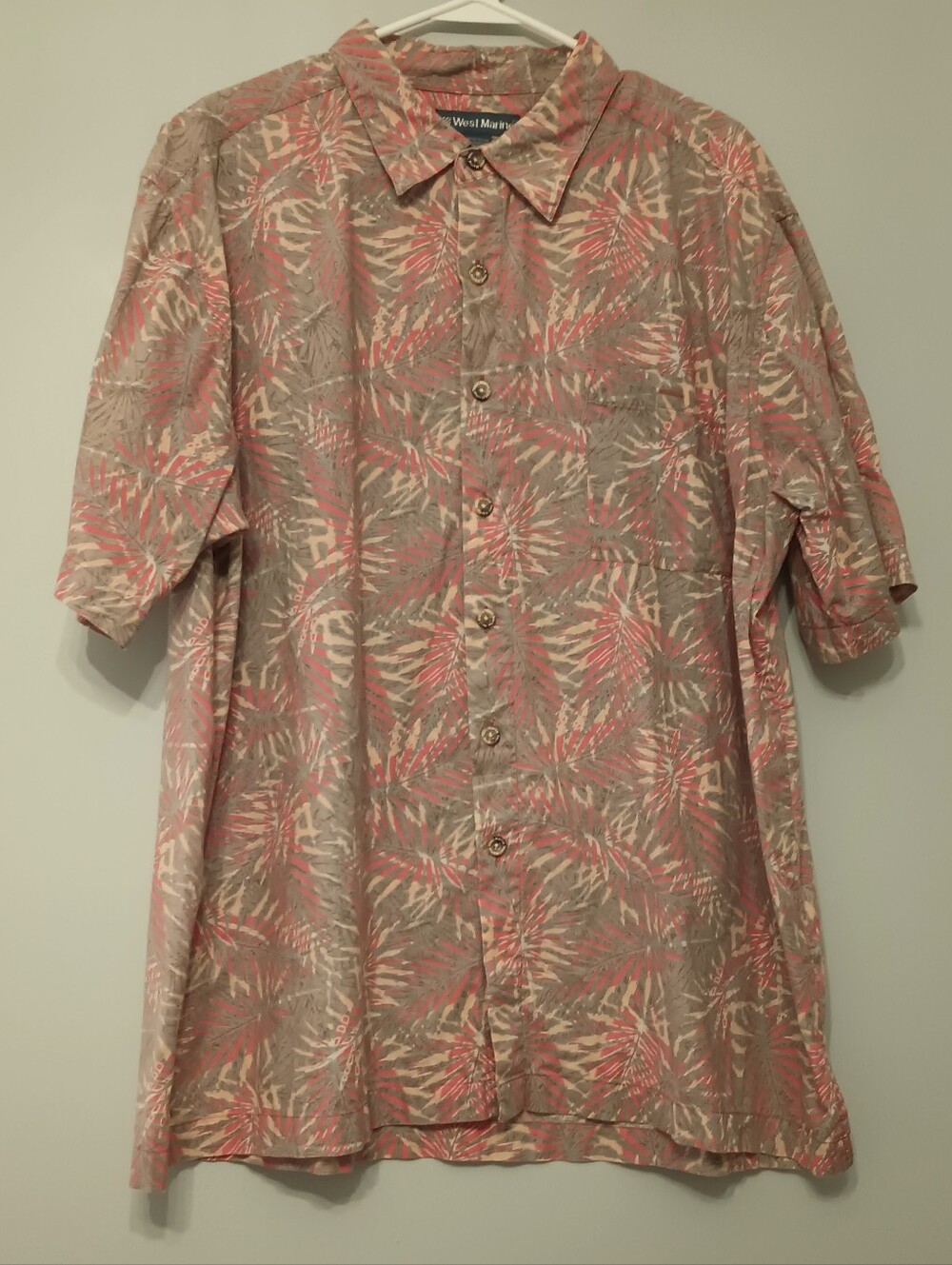 Men's West Marine Tropical Hawaii Short-Sleeve Button Up Shirt 2XL